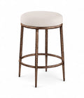 Faye Linen Textured Performance Fabric Upholstered Counter Stool