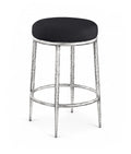 Faye Linen Textured Performance Fabric Upholstered Counter Stool