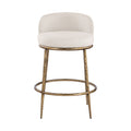 Faye Linen Textured Performance Fabric Upholstered Counter Stool