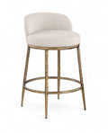 Faye Linen Textured Performance Fabric Upholstered Counter Stool