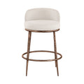 Faye Linen Textured Performance Fabric Upholstered Counter Stool
