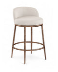 Faye Linen Textured Performance Fabric Upholstered Counter Stool