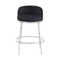 Faye Linen Textured Performance Fabric Upholstered Counter Stool