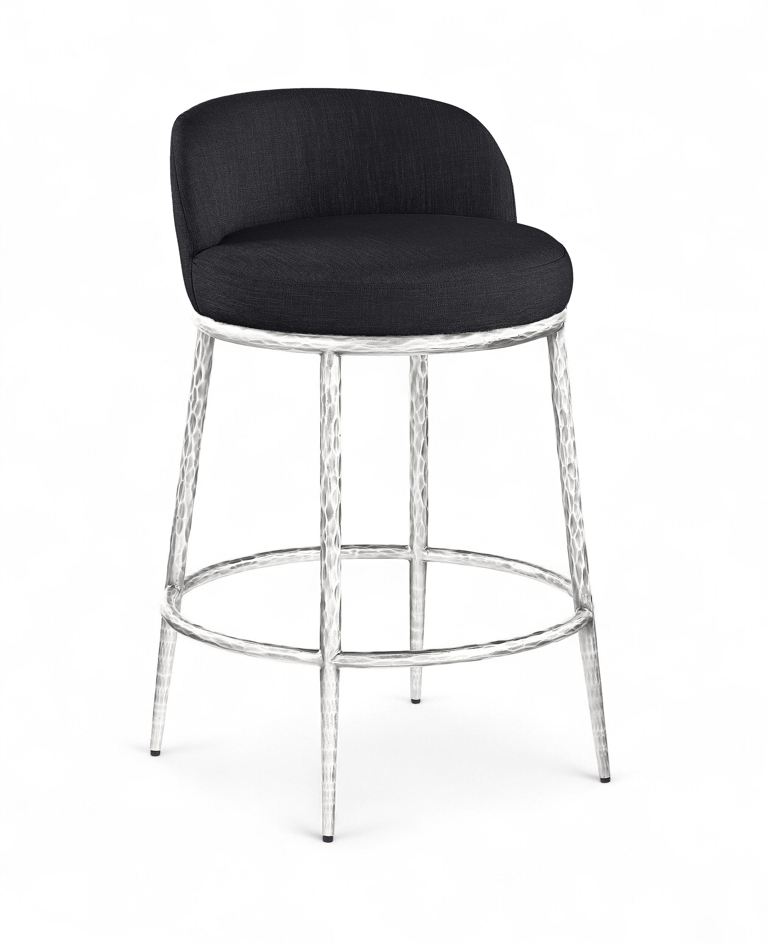 Faye Linen Textured Performance Fabric Upholstered Counter Stool