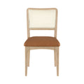 Augustine Cane Back And Vegan Leather Upholstered Seat Dining Chair