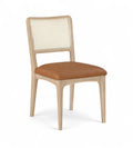 Augustine Cane Back And Vegan Leather Upholstered Seat Dining Chair