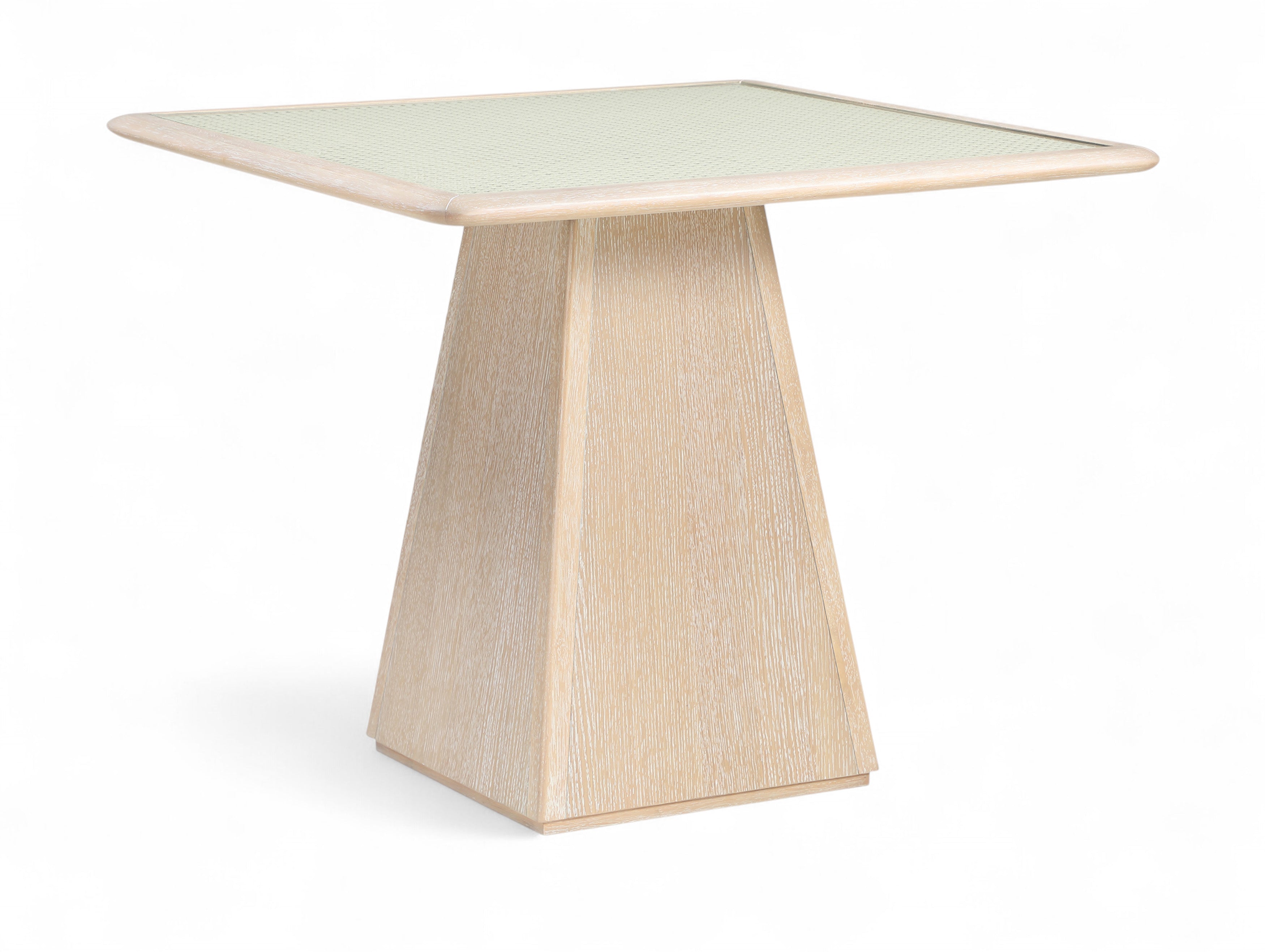 Augustine 36" Natural Glass And Cane Top With Solid Wood Base Dining / Game Table