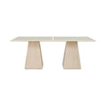 Augustine 78" Natural Glass And Cane Top With Solid Wood Base Dining Table
