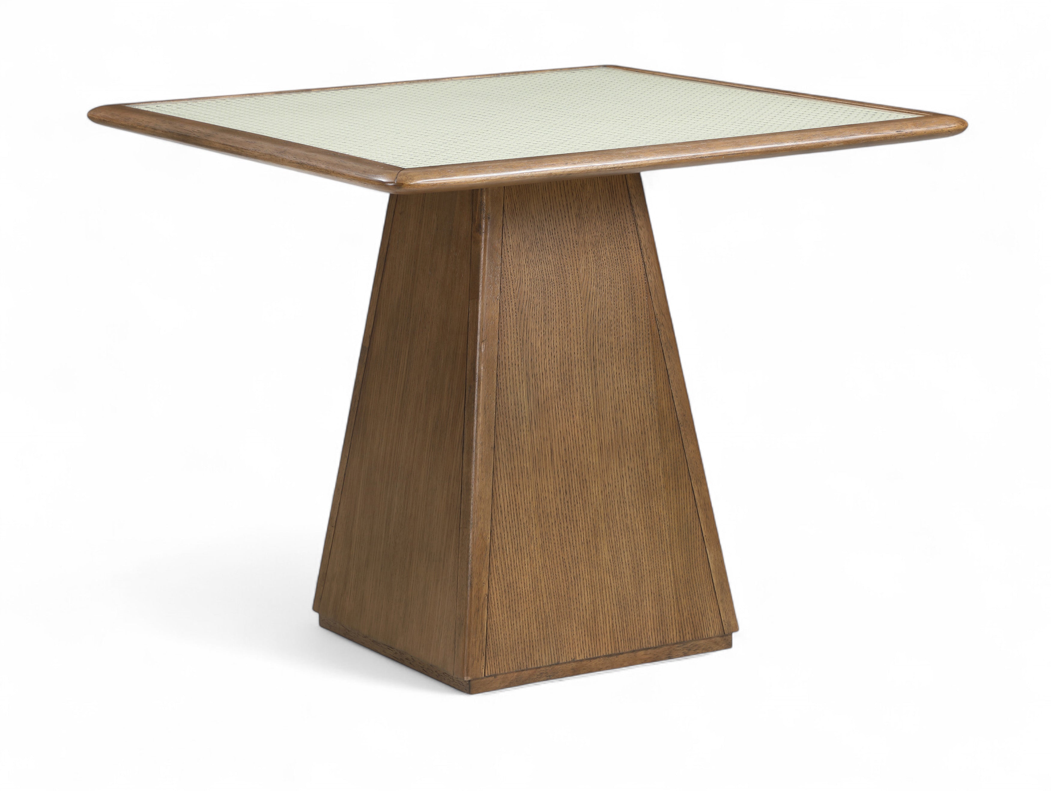 Augustine 36" Brown Glass And Cane Top With Solid Wood Base Dining / Game Table