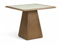 Augustine 36" Brown Glass And Cane Top With Solid Wood Base Dining / Game Table
