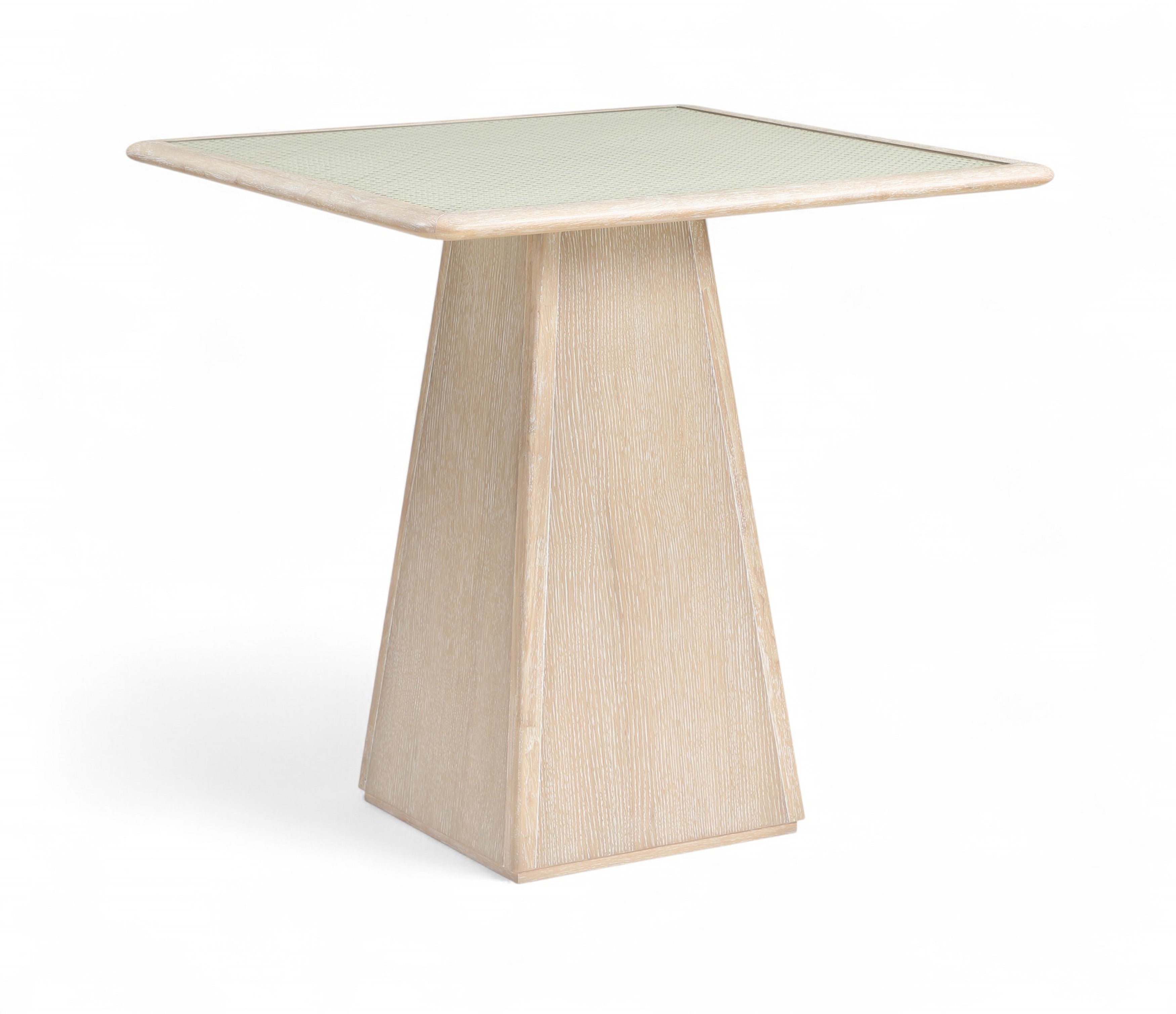 Augustine Natural Glass And Cane Top With Solid Wood Base Counter Height Table