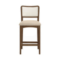 Augustine Cane Back And Vegan Leather Upholstered Seat Counter Stool