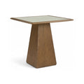 Augustine Brown Glass And Cane Top With Solid Wood Base Counter Height Table