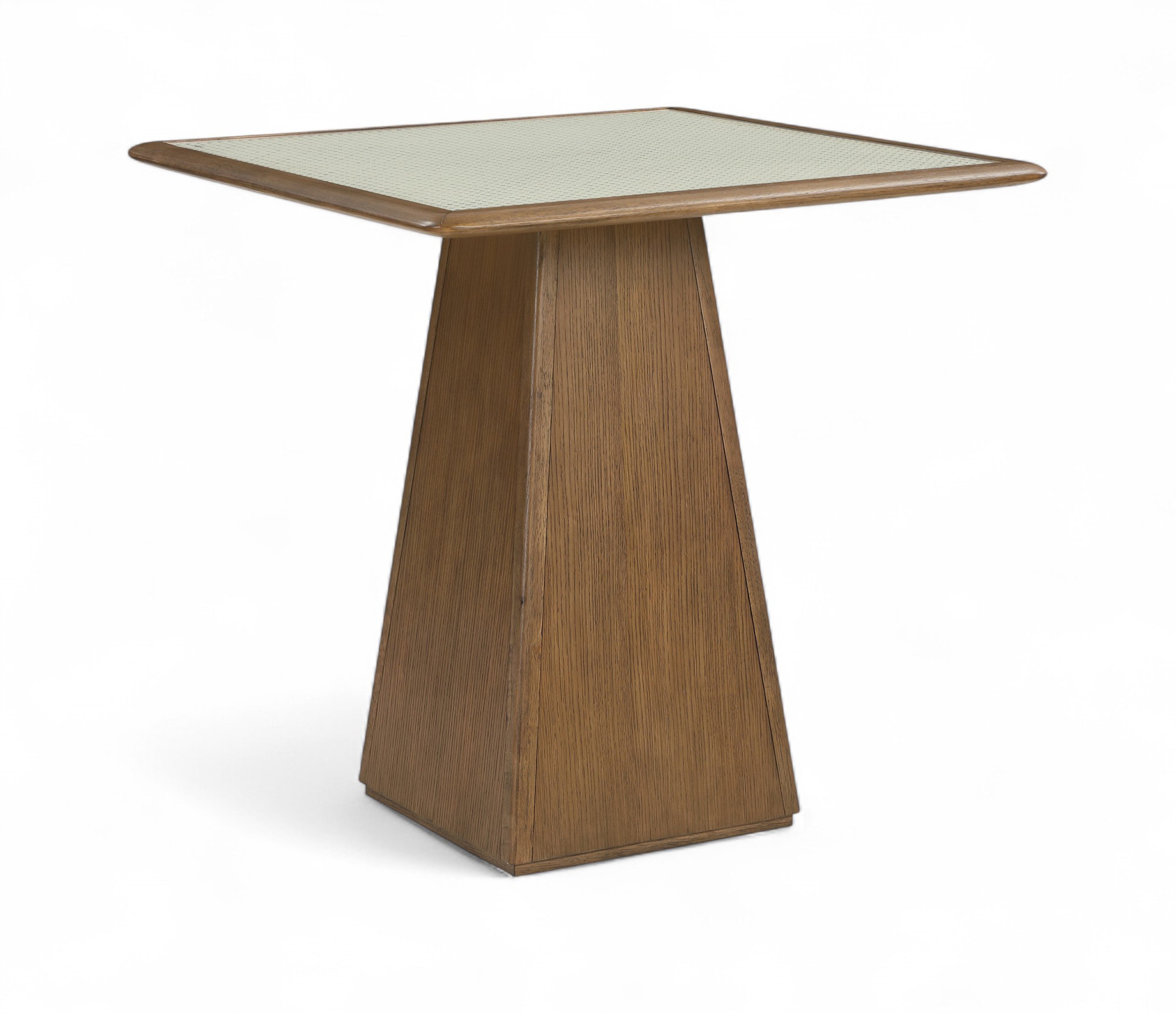 Augustine Brown Glass And Cane Top With Solid Wood Base Counter Height Table