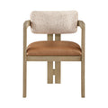 Pippa Vegan Leather and Linen Textured Fabric Upholstered Dining Chair