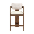 Pippa Vegan Leather and Linen Textured Fabric Upholstered Counter Stool
