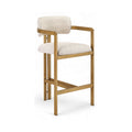 Axelle Linen Textured Fabric Upholstered Counter Stool
