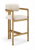 Axelle Linen Textured Fabric Upholstered Counter Stool