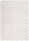Dreamy Shag Ivory Grey Shag Polyester Area Rug