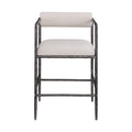 Beaulieu Linen Textured Fabric Upholstered Counter Stool