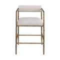 Beaulieu Linen Textured Fabric Upholstered Counter Stool