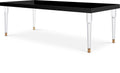Bramwell 94.5" Black Lacquer Finish Top And Acrylic Base Dining Table