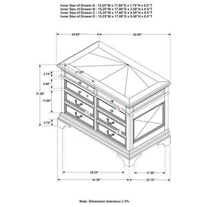 Hartshill 5-drawer File Cabinet in Burnished Oak