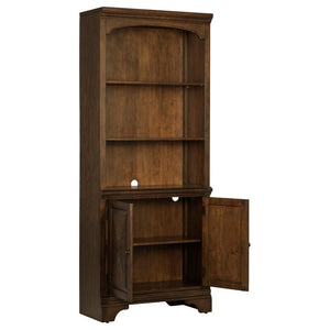Hartshill Bookcase with Cabinet in Burnished Oak