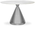 Etienne 48" White Genuine Marble Top And Steel Base Dining Table