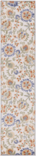 Aloha Ivory Blue Outdoor Polypropylene Area Rug