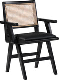 Abbeville Vegan Leather Upholstered Dining Arm Chair