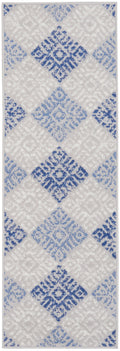 Whimsicle Grey Blue Bohemian Polypropylene Area Rug