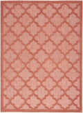 Easy Care Coral Orange Modern Polypropylene Area Rug