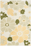 Aloha Ivory Green Modern Polypropylene Area Rug