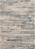 Rustic Textures Beige Grey Modern Polypropylene Area Rug