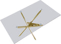 Willa 60" Gold Glass Top And Steel Base Dining Table