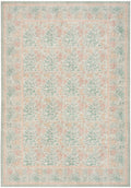Botanical Washables Green Multicolor Farmhouse Polyester Area Rug