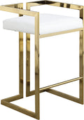 Fabiola White Vegan Leather Upholstered Counter Stool