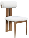 Dario Boucle Fabric Upholstered Dining Chair in Cream