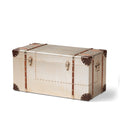 Bechet French Industrial Silver Metal Storage Trunk