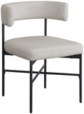Rachelle Linen Textured Fabric Upholstered Dining Chair