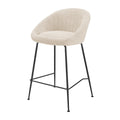Watson KD Fabric Counter Stool–Georgia Cream, Channel-Tufted