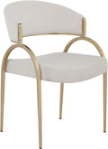 Perla Linen Textured Fabric Upholstered Dining Chair