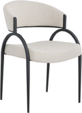Perla Linen Textured Fabric Upholstered Dining Chair
