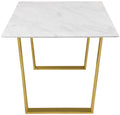 Cavallino 64" White Marble Veneer Top And Steel Base Dining Table