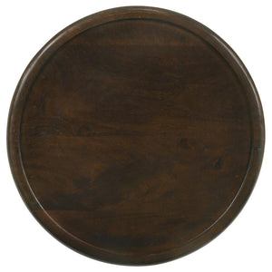 Krish 24-inch Round Accent Table in Dark Brown