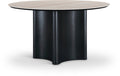 Darcelle 46.5" Travertine Sintered Stone Top And Oak Veneer Base Dining Table