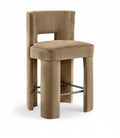 Zelda Velvet Performance Fabric Upholstered Counter Stool