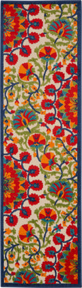 Aloha Red Multicolor Transitional Polypropylene Area Rug