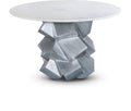 Vietri 48" White Genuine Marble Top And Aluminum Base Dining Table